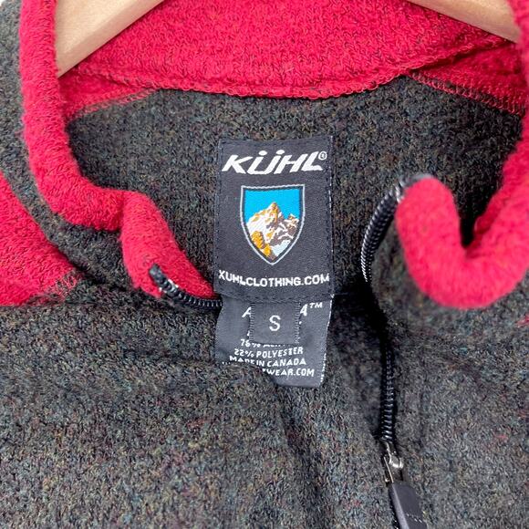 KUHL Alfpaca Fleece Jacket Brown Red Full Zip Pockets Thumbholes Womens Small - Picture 6 of 7